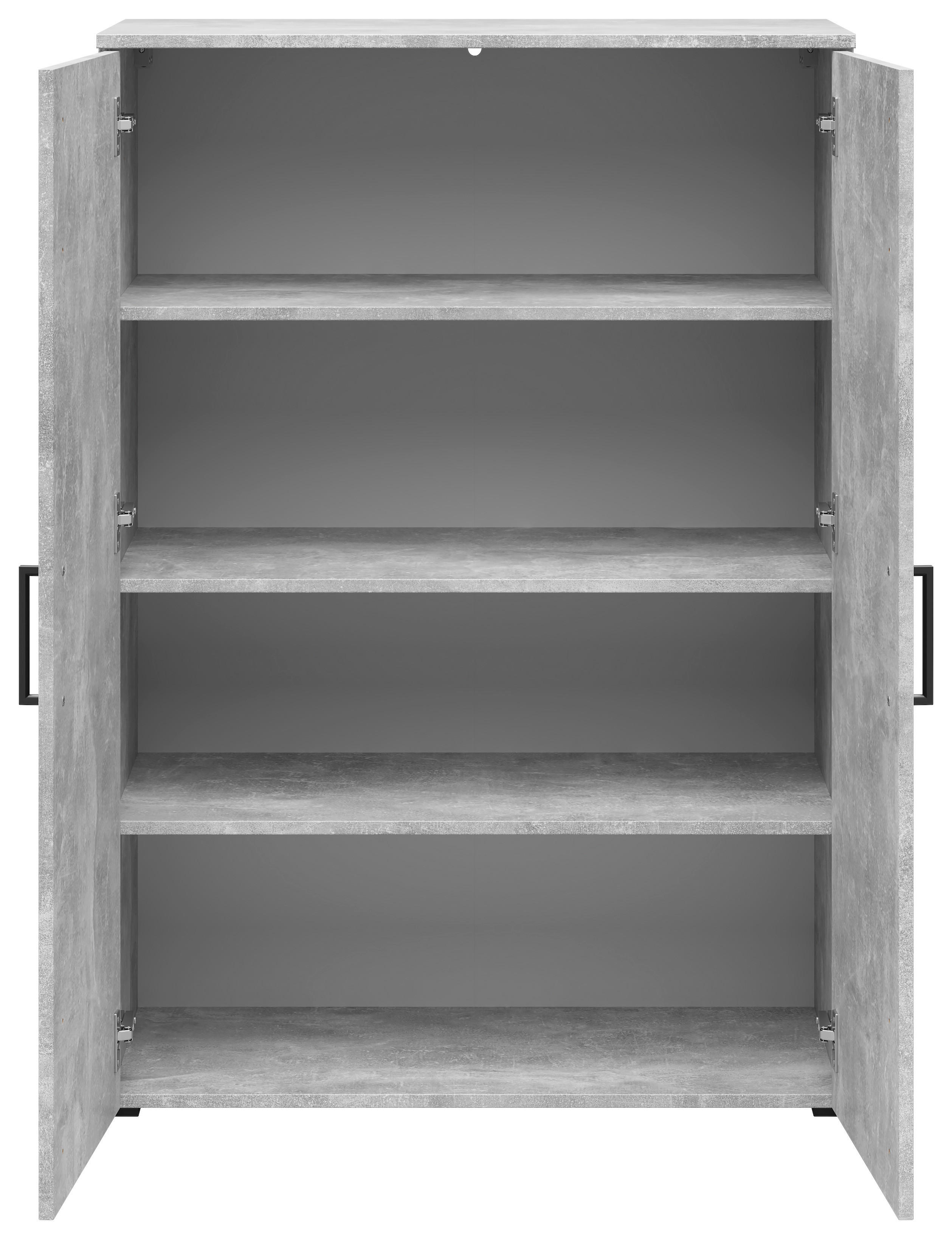 Kommode Multi-Stauraum Typ 31 Beton Optik B/H/T: ca. 80x115x40 cm Multi-Stauraum Typ 31 - Beton (80,00/115,00/40,00cm)