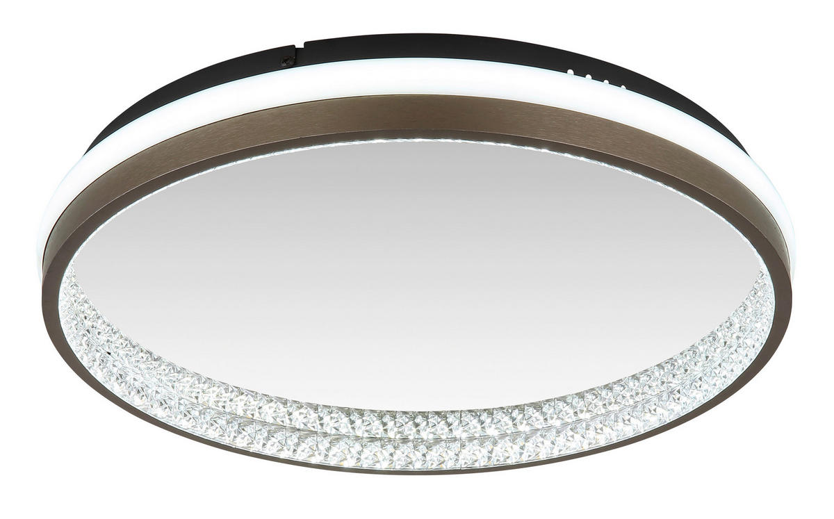 GLOBO LED-Deckenleuchte Opal dunkelgrau mattschwarz Kunststoff Metall H/D: ca. 6x39,7 cm 1 Brennstellen DELLA - Opal/dunkelgrau (39,70/6,00cm) - GLOBO