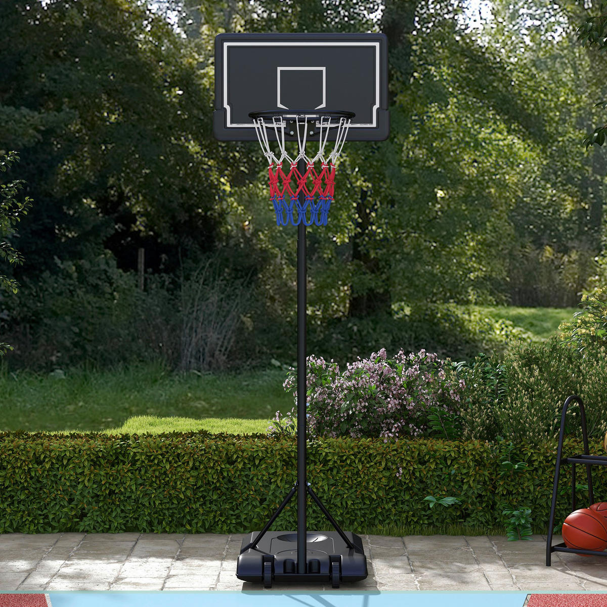 SPORTNOW Basketballkorb schwarz B/H/L: ca. 55x74x250 cm Basketballständer - schwarz (250,00/55,00/74,00cm) - SPORTNOW