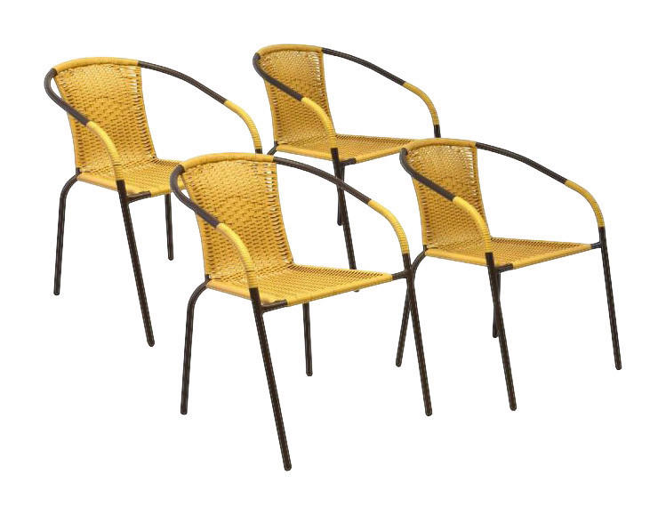 VCM Bistrostuhl braun Teakholz B/H/T: ca. 53x73x60 cm Bistrostuhl_4erSet - braun (53,00/73,00/60,00cm) - VCM