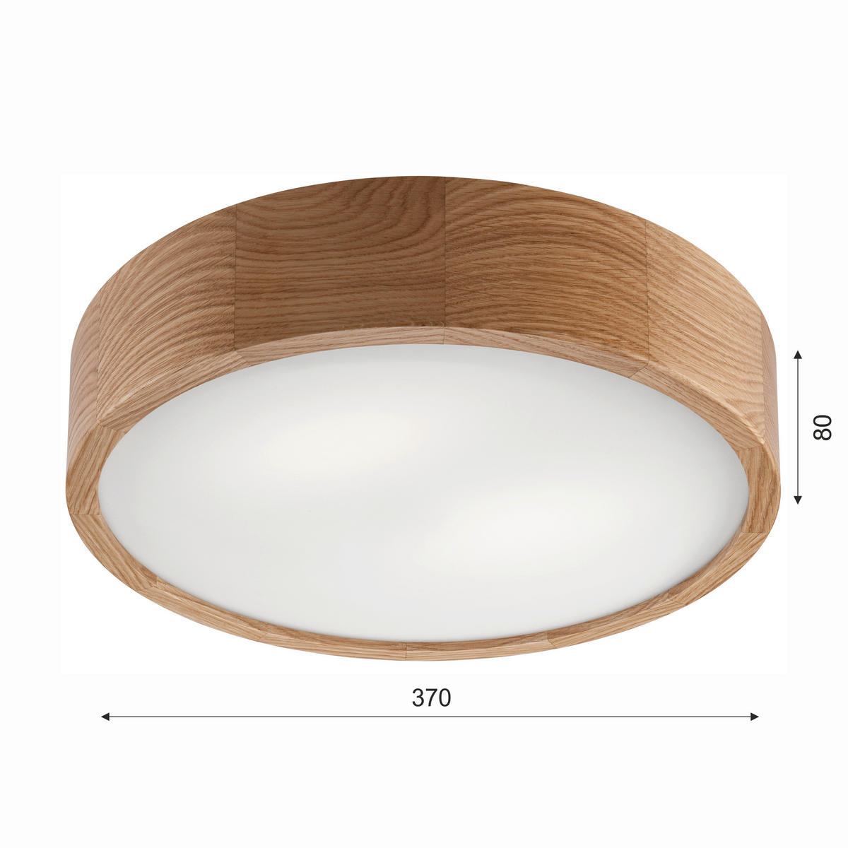 Lamkur Deckenleuchte EVELINE 38049 Eiche Glas Holz H/L: ca. 8x37 cm E27 2 Brennstellen Eveline - Eiche (37,00cm) - Lamkur
