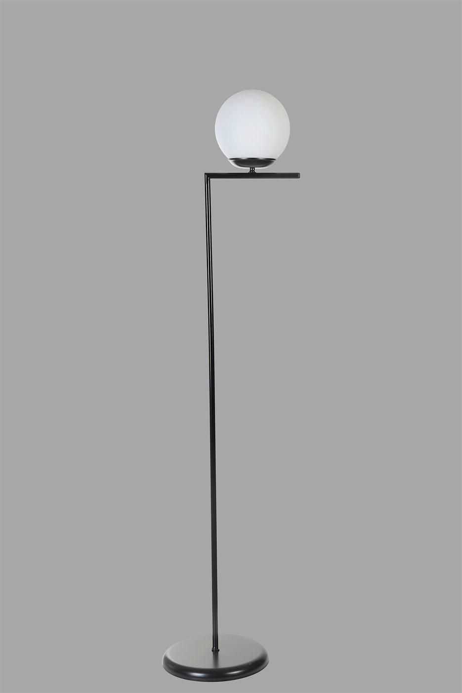 Thumbnail - Opviq Stehleuchte weiß schwarz Metall Glas B/H/L: ca. 30x155x30 cm E27 2 Brennstellen