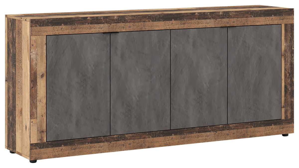 Kommode LUNEA Eiche Old Wood dunkel Nachbildung Eiche Matera Nachbildung B/H/T: ca. 180x86x41,7 cm LUNEA - Eiche (180,00/86,00/41,70cm) - WIPMEB