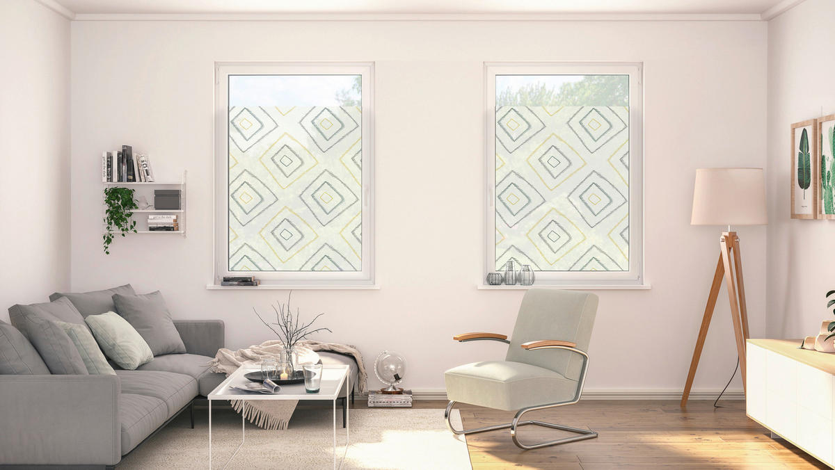 LICHTBLICK Fensterfolie Boho Drop Rectangle Grafik Boho Drop Rectangle beige B/L: ca. 100x180 cm Boho Drop Rectangle - beige (100,00/180,00cm) - LICHTBLICK
