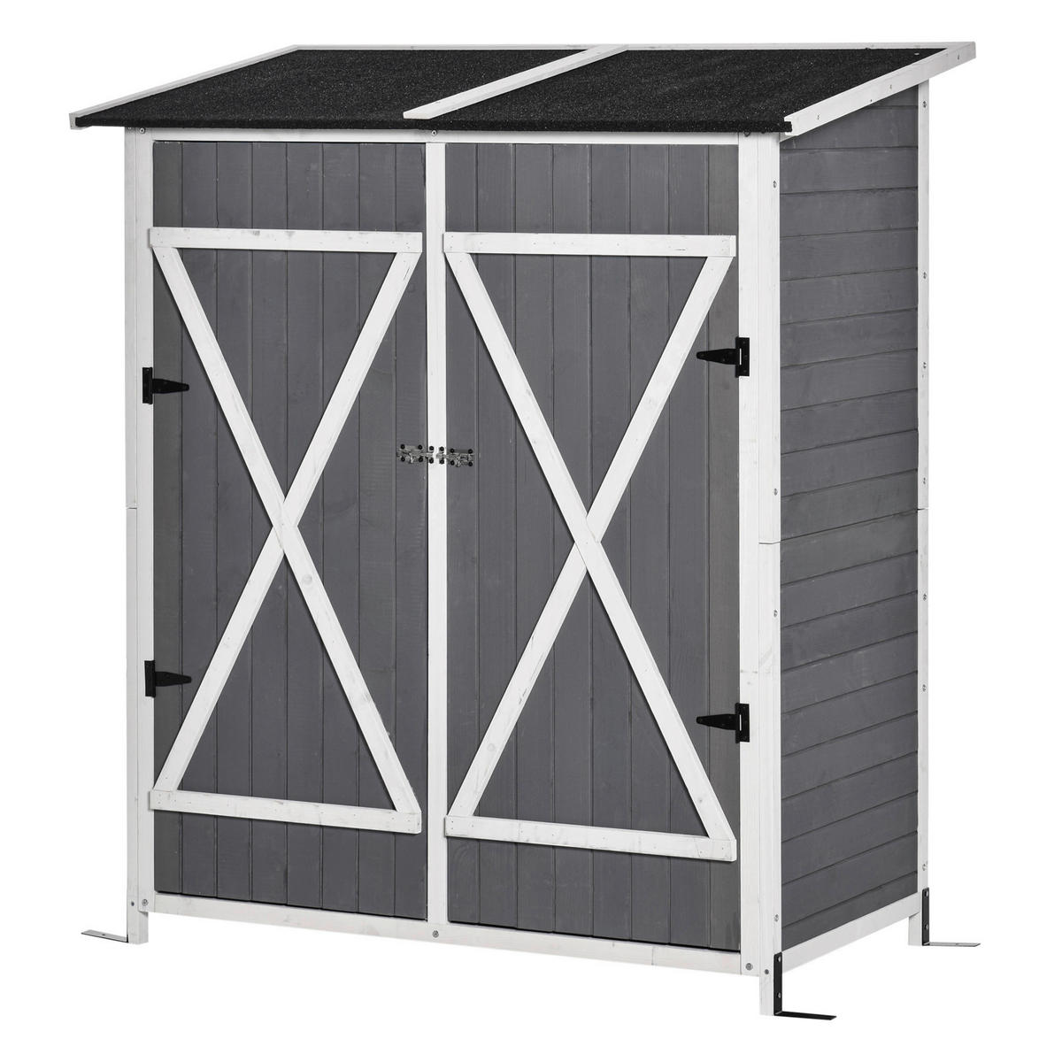 Outsunny Gartenhaus grau B/H/T: ca. 139x160x75 cm Gartenhaus - weiß/grau (139,00/160,00/75,00cm) - Outsunny