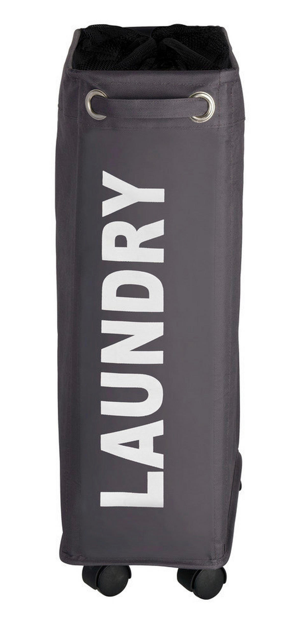 Wäschekorb grau weiß Kunststoff Wäschesammler_Corno grau - weiß/grau (40,00/19,00/60,00cm) - WENKO