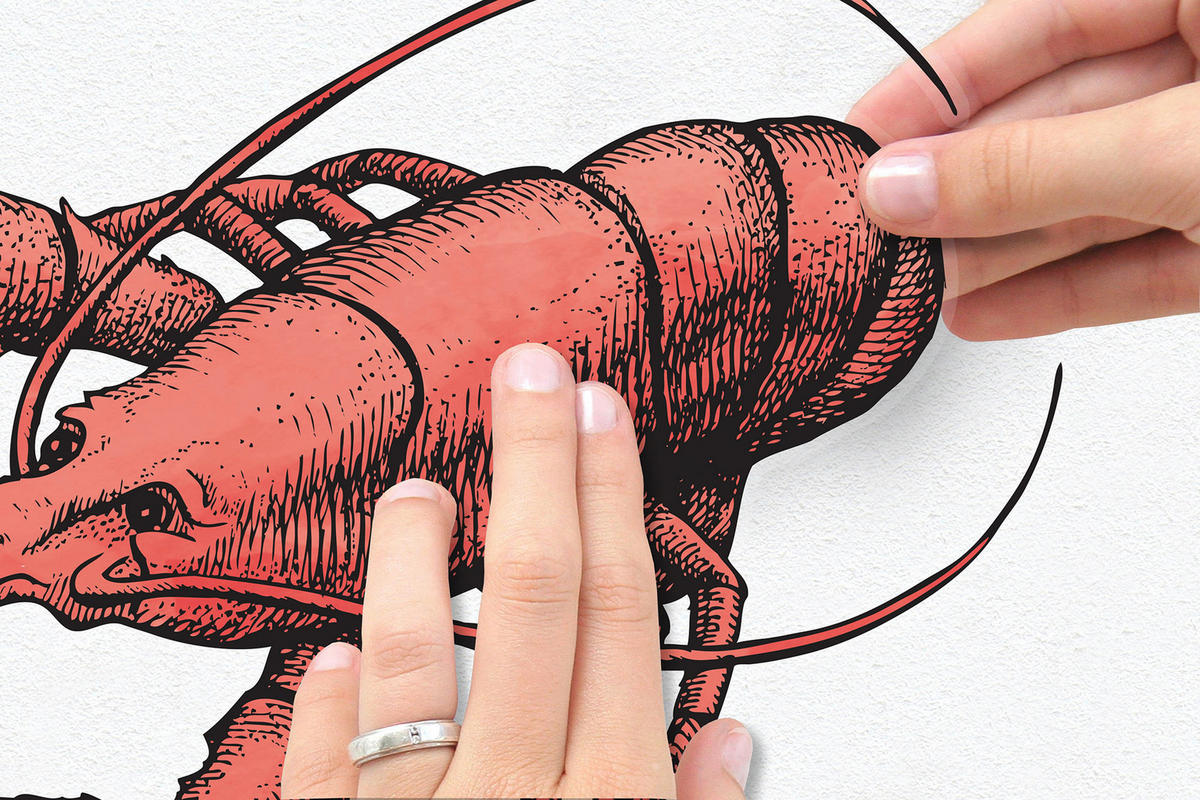 Komar Wandtattoo Seafood Tiere Seafood B/L: ca. 50x70 cm Seafood - (50,00/70,00cm) - Komar