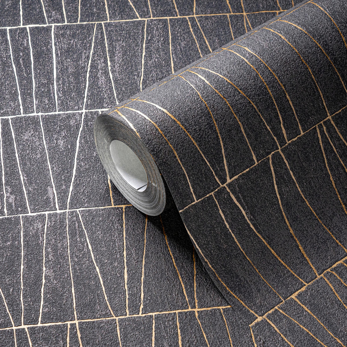 A.S.Creation Vliestapete gold schwarz anthrazit B/H/D: ca. 53x1005x8,4 cm Vliestapete - gold/schwarz (8,40/1005,00cm) - A.S.Creation