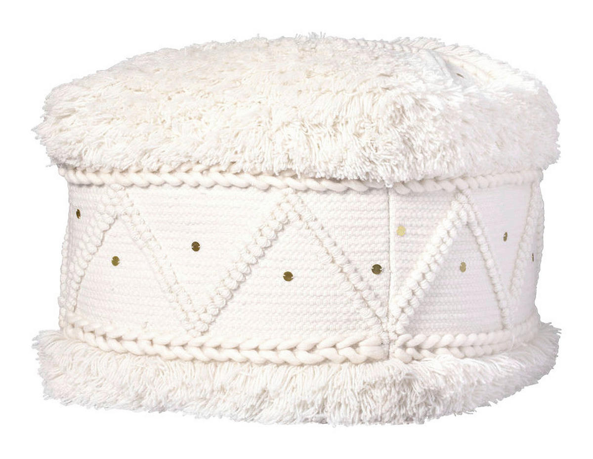 360 Living Hocker Bohist 500 creme B/H/T: ca. 50x45x50 cm Bohist 500 - creme (50,00/45,00/50,00cm) - 360 Living
