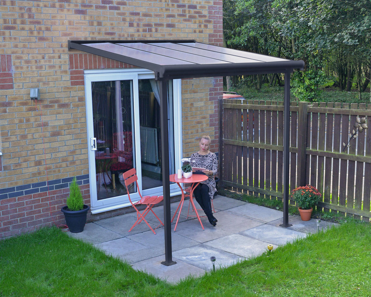 Palram Terrassendach Sierra grau Aluminium B/H/T: ca. 230x300x230 cm Sierra - grau (230,00/300,00/230,00cm) - Palram