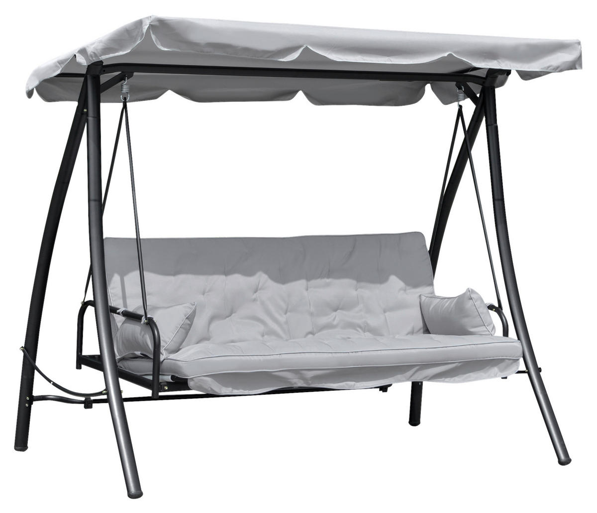 Outsunny Hollywoodschaukel grau Metall B/H/L: ca. 114x170x209 cm Hollywoodschaukel - grau (209,00/114,00/170,00cm) - Outsunny