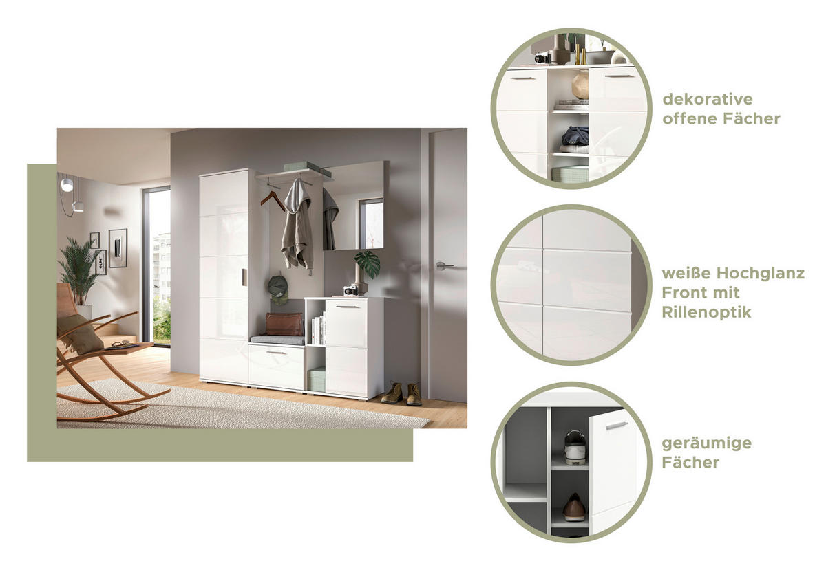 Garderobe PREGO B/H/T: ca. 110x191x37 cm PREGO - (110,00/191,00/37,00cm) - xonox.home