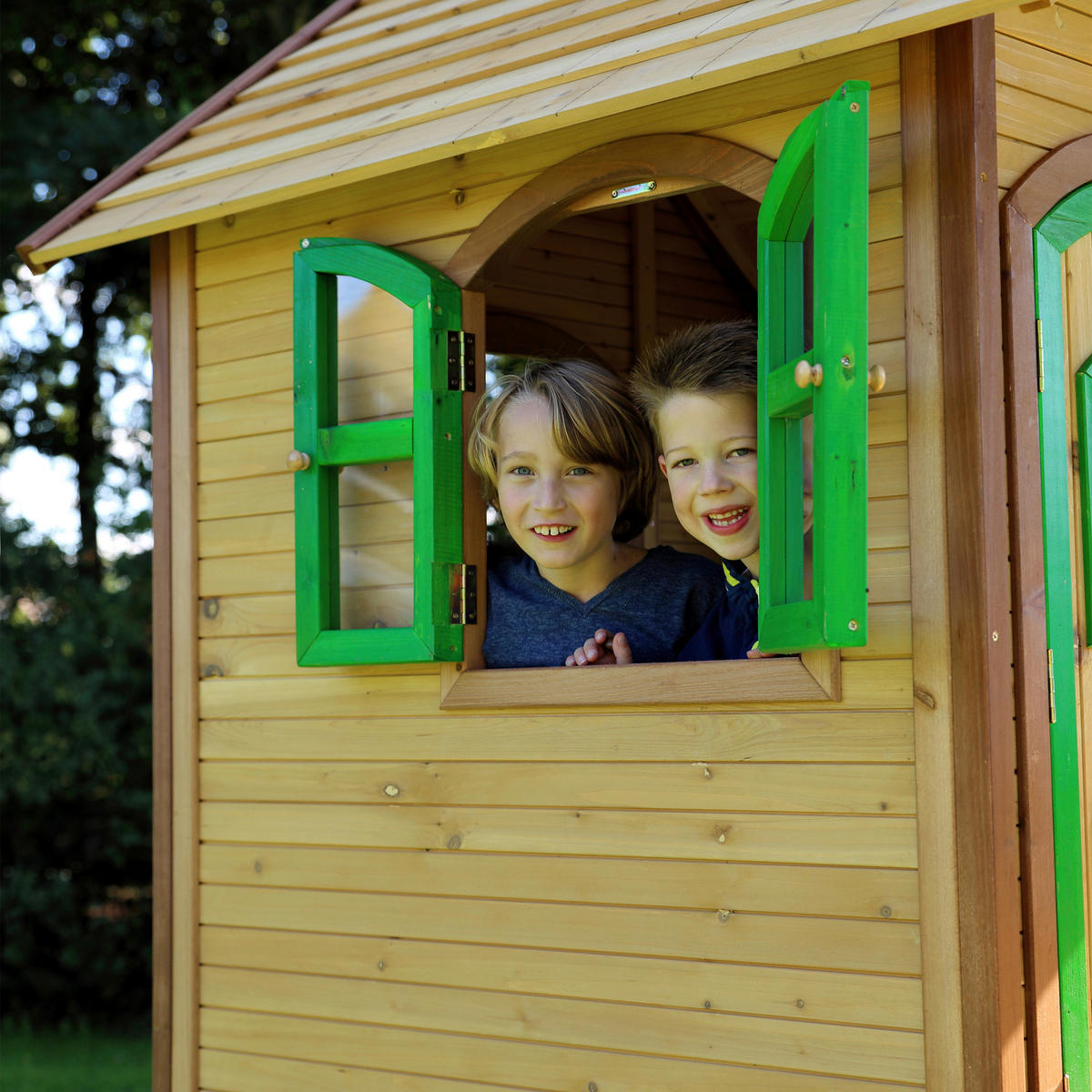 AXI Spielhaus Laura braun B/H/L: ca. 318x272x191 cm Laura - braun/grün (191,00/318,00/272,00cm) - AXI