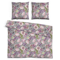 Microfaser Bettwäsche Bettwäsche_Microfaser Lina 200x200 - rosé/grau (200,00/200,00cm)