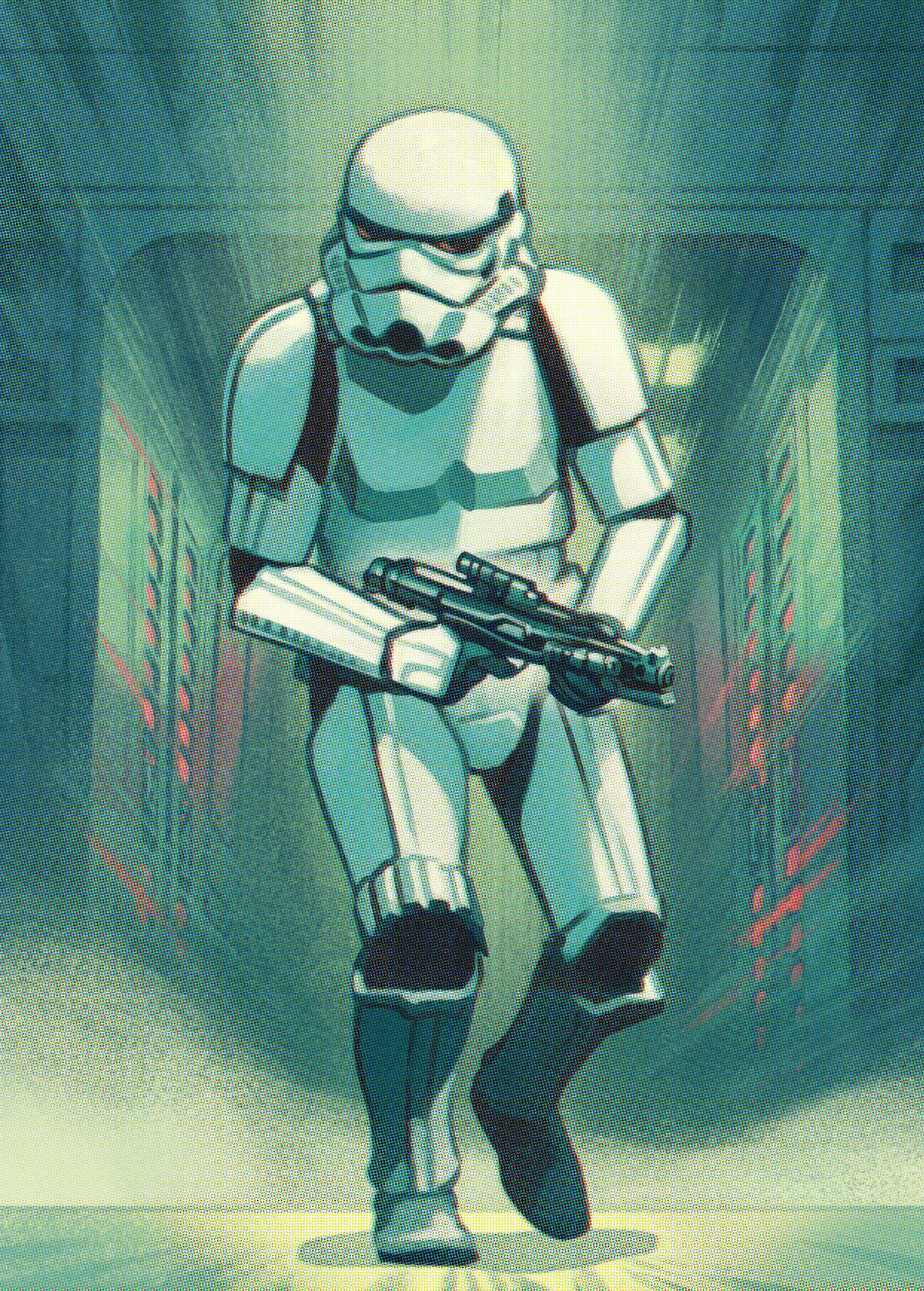 Komar Fototapete Mandalorian Stormtrooper Print grün B/H: ca. 200x280 cm Mandalorian Stormtrooper Print - grün (200,00/280,00cm) - Komar