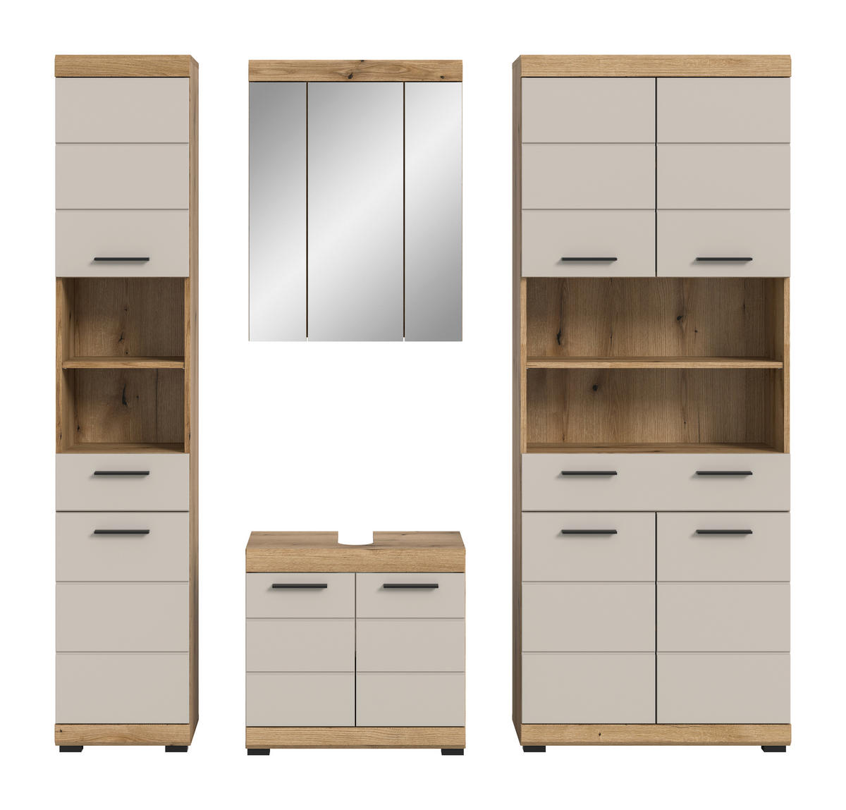 Badezimmer-Set Scout Evoke Oak Nachbildung Kaschmirgrau Nachbildung B/H/T: ca. 201x191x34 cm Scout - Kaschmirgrau (201,00/191,00/34,00cm) - xonox.home