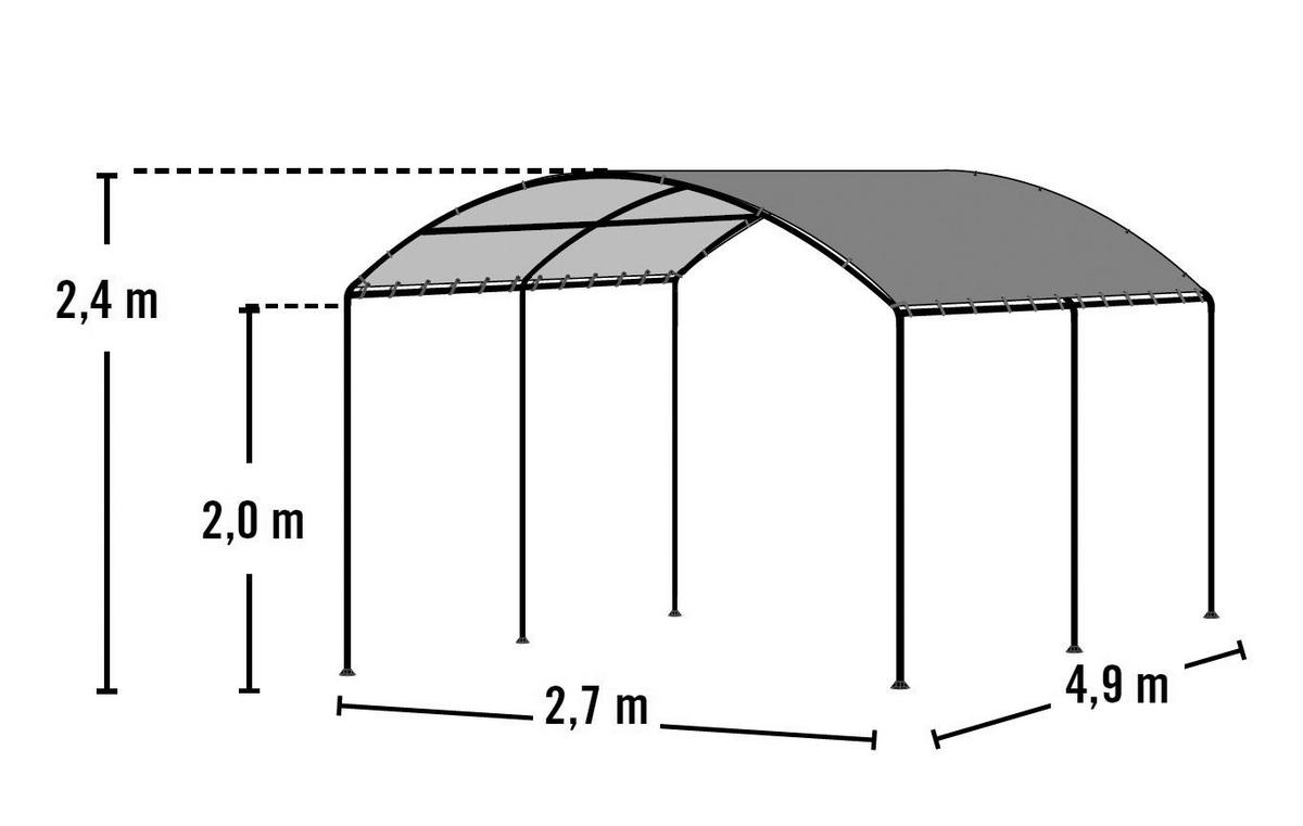 ShelterLogic Carport B/H/L: ca. 270x240x490 cm Carport - beige (490,00/270,00/240,00cm) - ShelterLogic