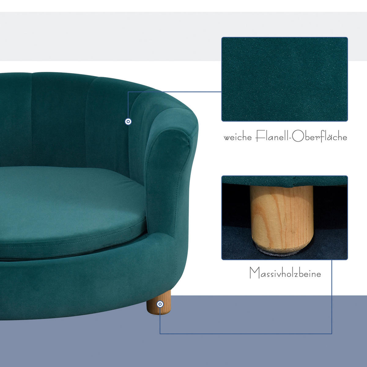PawHut Hundesofa grün Schaumstoff B/H/L: ca. 65x37x64 cm Hundesofa - grün (64,00/65,00/37,00cm) - PawHut