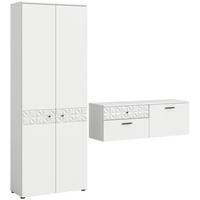 Garderobe Prisma weiß weiß Hochglanz B/H/T: ca. 195x192x34 cm Prisma - weiß (195,00/192,00/34,00cm) - xonox.home