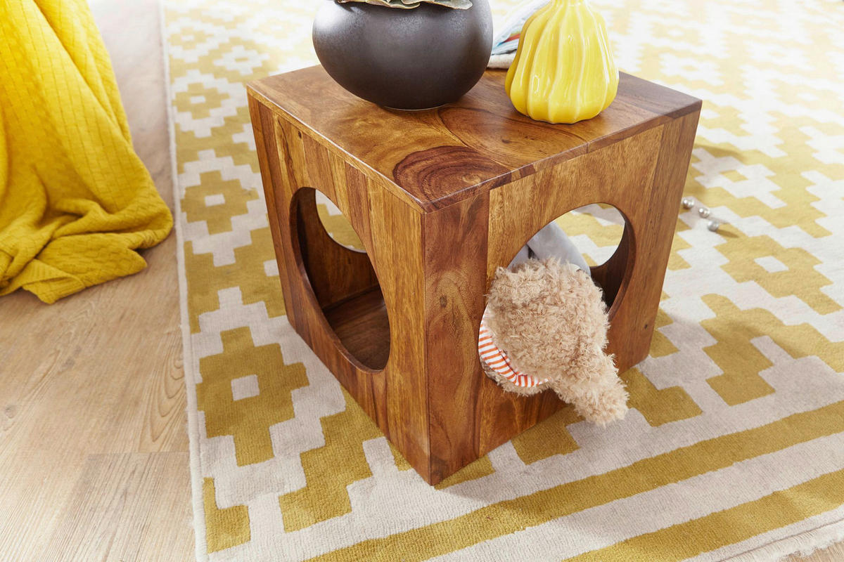 Beistelltisch rosenholz Holz B/H/T: ca. 35x35x35 cm Beistelltisch MUMBAI - rosenholz (35,00/35,00/35,00cm) - Wohnling