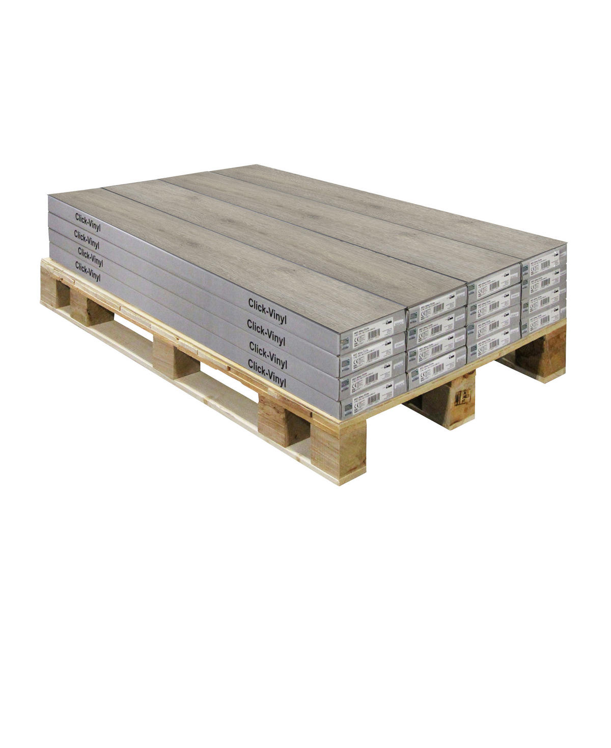 Click-Vinylboden Eiche h.grau ca. 3,109 m² im Paket  B/L: ca. 18x121,3 cm pro Paket Eiche h.grau ca. 3,109 m² im Paket - hellgrau (18,00/121,30cm)