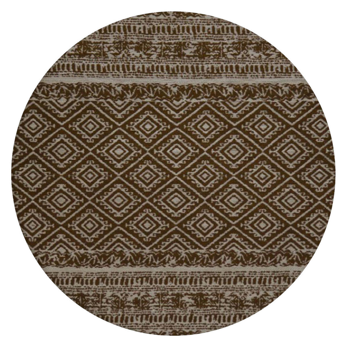 Kayoom Flachgewebeteppich Sunny 110 braun B/L: ca. 120x120 cm Sunny 110 - braun (120,00/120,00cm) - Kayoom