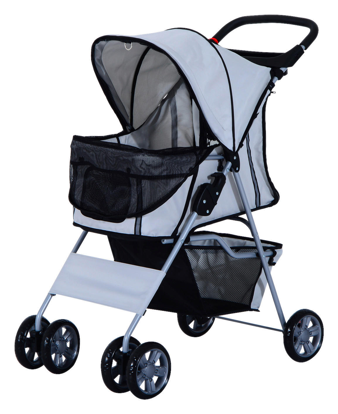 PawHut Hundewagen grau Polyester-Mischgewebe B/H/L: ca. 36x52x55 cm Hundewagen - schwarz/grau (55,00/36,00/52,00cm) - PawHut