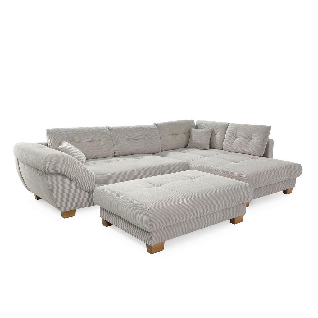 Thumbnail - Ecksofa Greige Microfaser B/H/T: ca. 346x90x221 cm