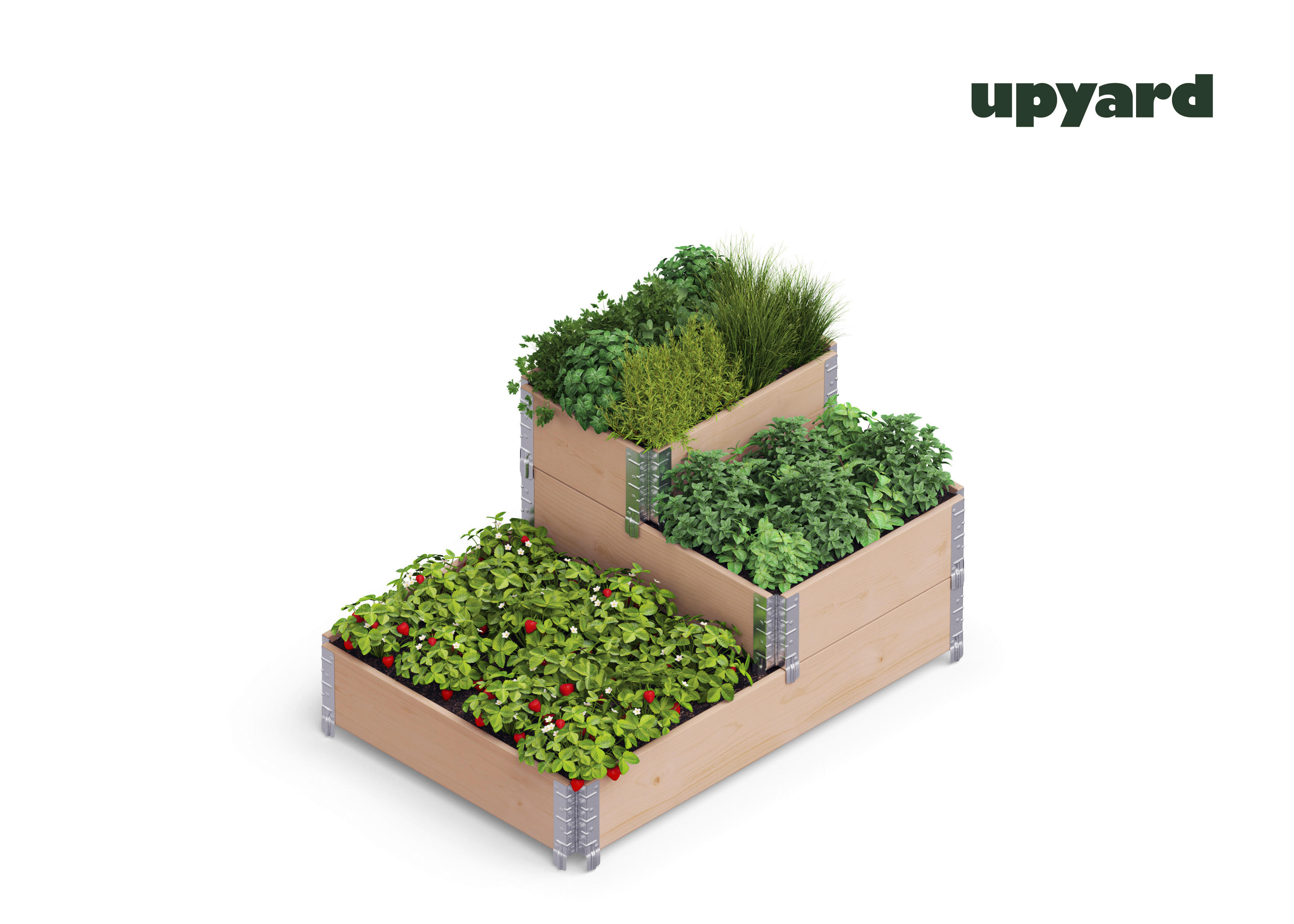UPYARD Stufenbeet INDUSTRIAL braun Holz B/L: ca. 40x60 cm INDUSTRIAL - braun (40,00/60,00cm) - UPYARD
