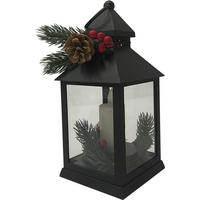 LED-Laterne schwarz Kunststoff LED-Laterne - schwarz