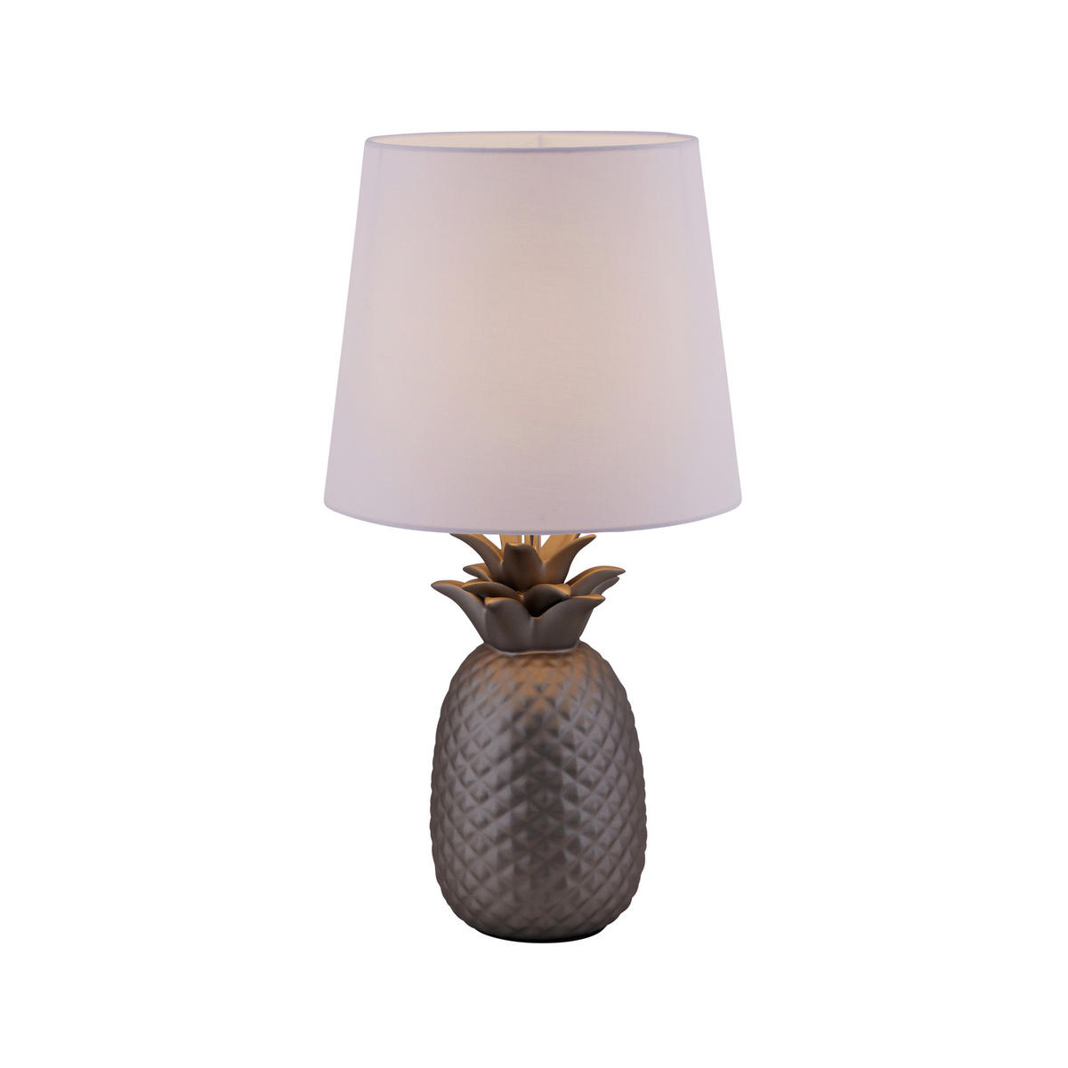 Näve Leuchten Tischleuchte 3150659 silber Keramik B/H/T: ca. 23x45x23 cm E14 1 Brennstellen Tischleuchte Ananas - silber (23,00/45,00/23,00cm) - Näve Leuchten