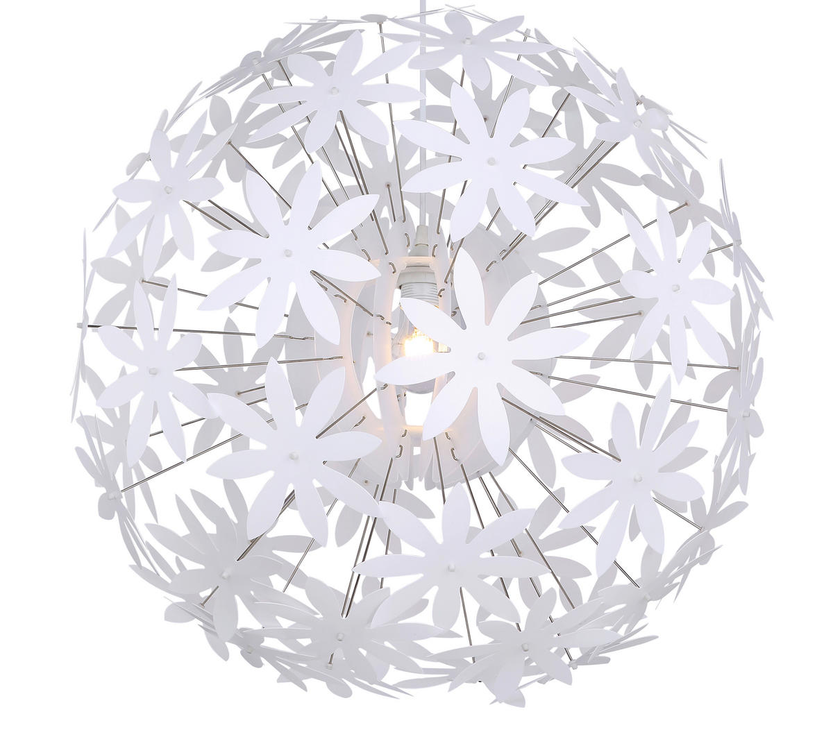 GLOBO Pendelleuchte 15024 weiß Kunststoff H/D: ca. 150x60 cm E27 1 Brennstellen Stella - weiß (60,00/150,00cm) - GLOBO