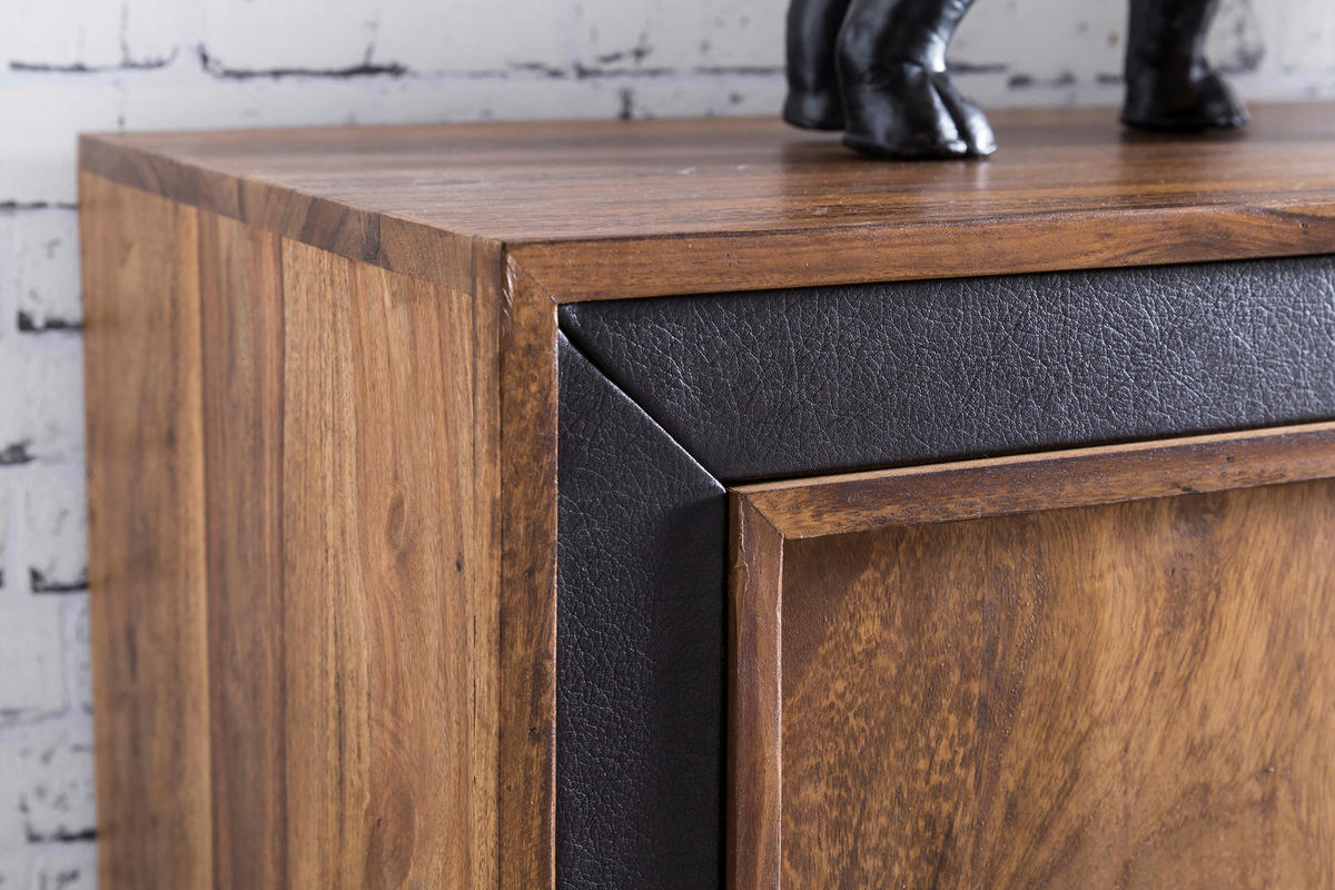 Sideboard natur schwarz Sideboard - natur/schwarz - Wohnling