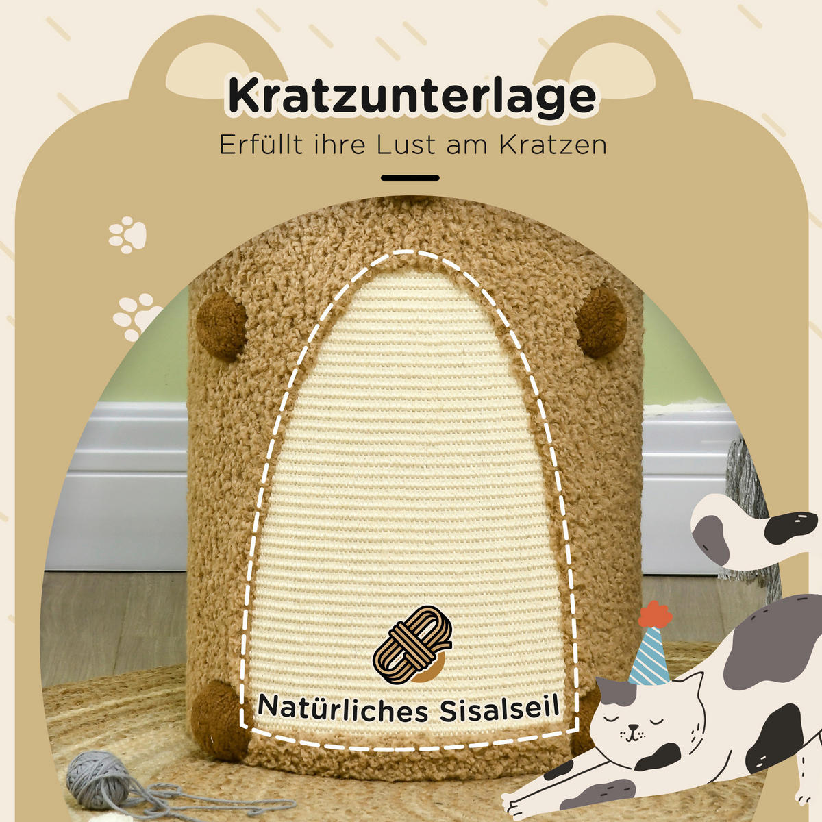 PawHut Katzen-Zubehör braun Edelstahl B/H/L: ca. 35x35x66 cm Katzenturm - braun (66,00/35,00/35,00cm) - PawHut