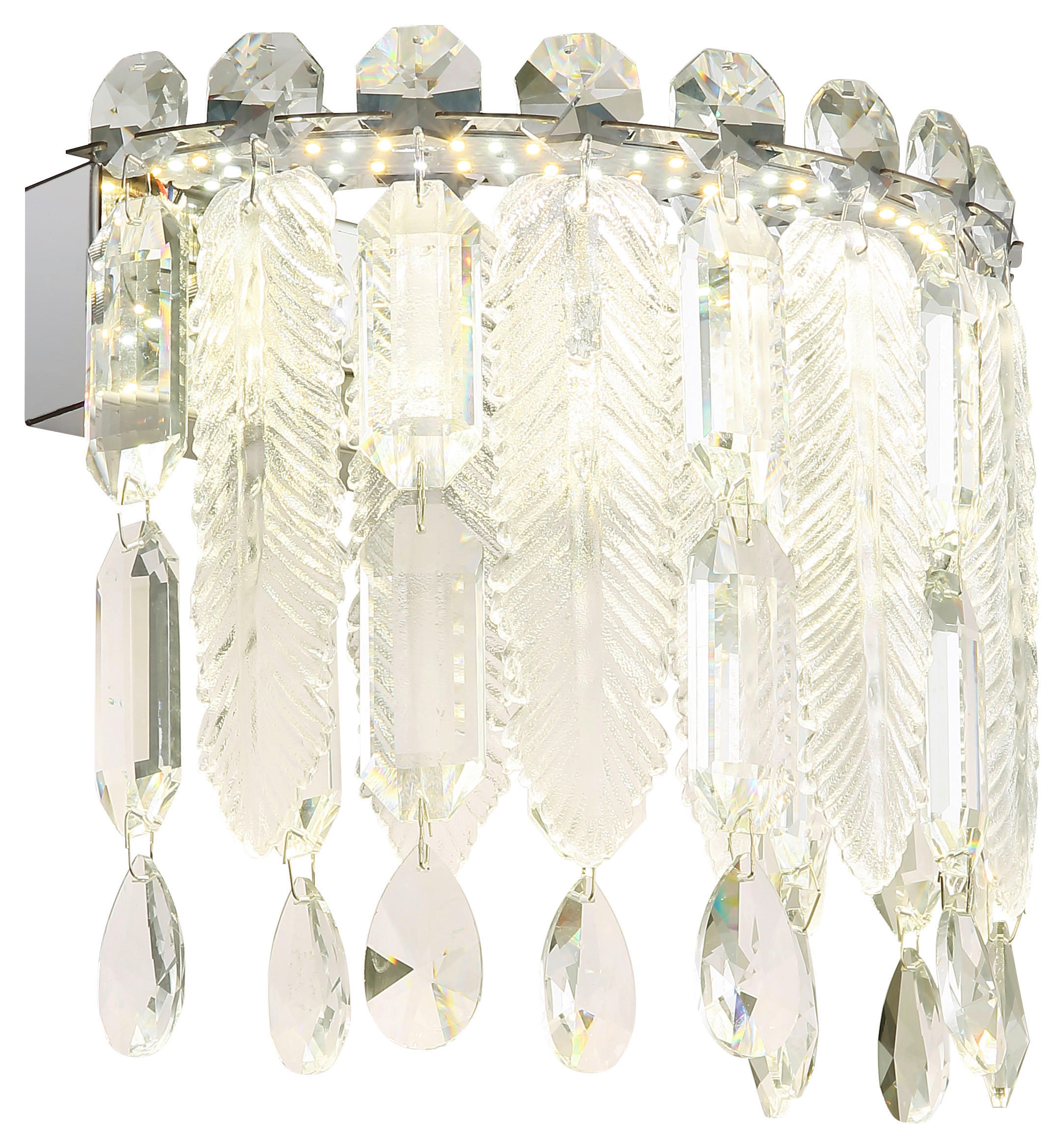 GLOBO LED-Wandleuchte Chrom transparent Glas Metall B/H/T: ca. 28x24,5x17 cm KLUNKA - Chrom/transparent (28,00/24,50/17,00cm) - GLOBO