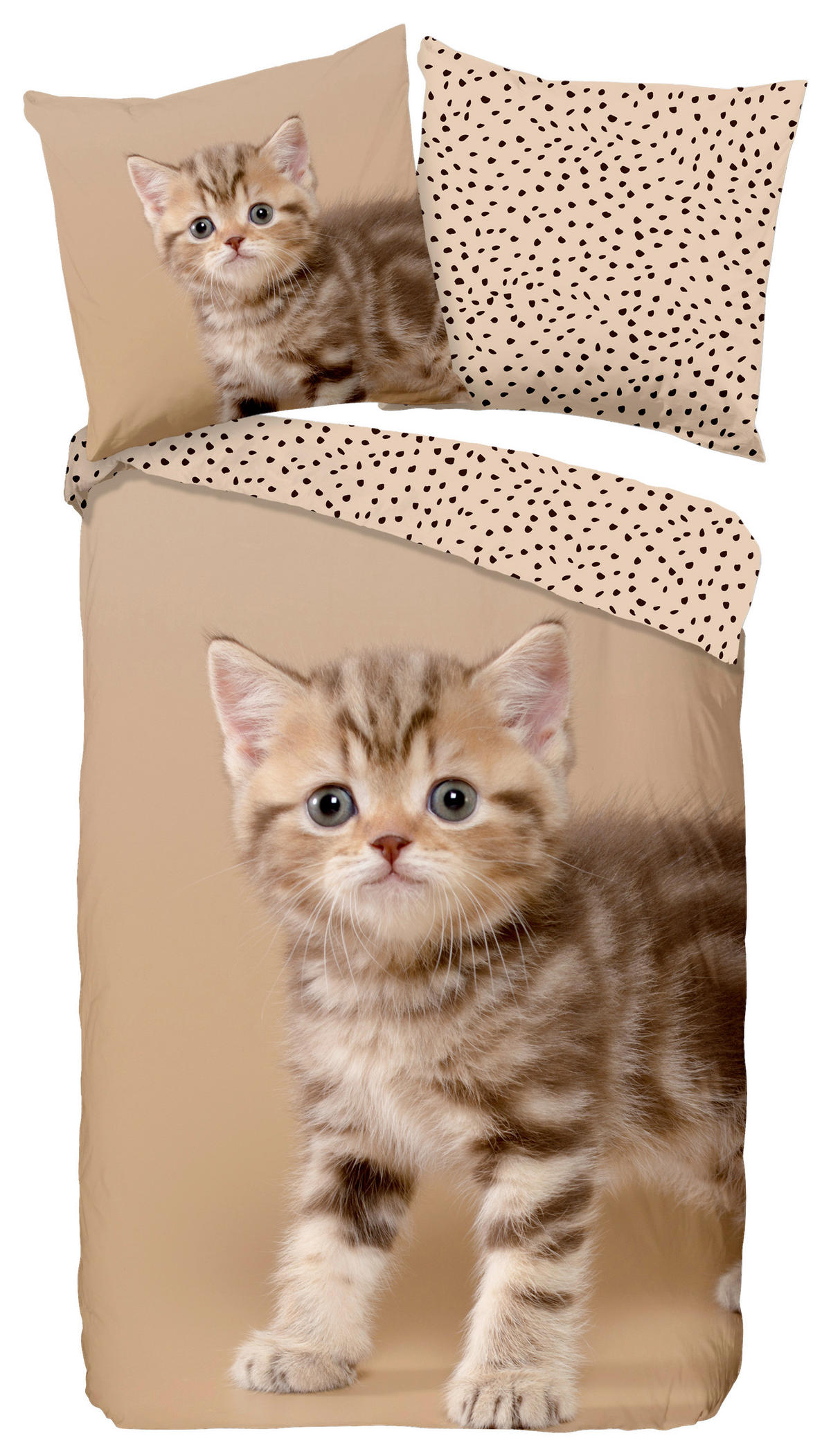 Bettwäsche Kitty sand Baumwolle B/L: ca. 135x200 cm Kitty - sand (135,00/200,00cm) - Good Morning