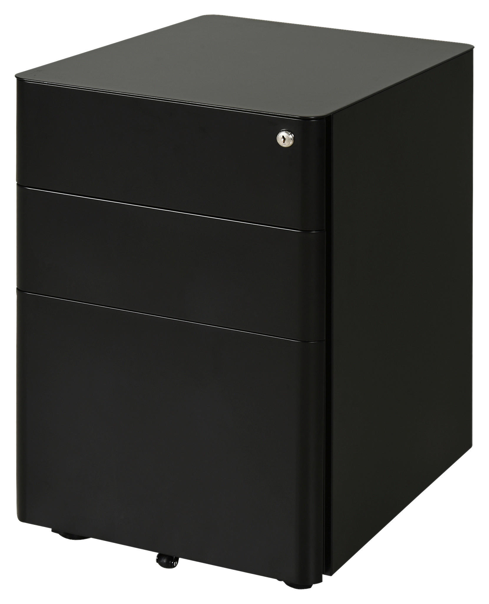 Rollcontainer 924-006BK schwarz B/H/T: ca. 39x59x48 cm 924-006BK - schwarz (39,00/59,00/48,00cm) - Vinsetto