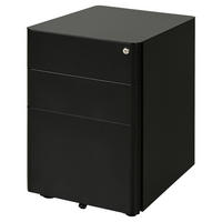 Rollcontainer 924-006BK schwarz B/H/T: ca. 39x59x48 cm 924-006BK - schwarz (39,00/59,00/48,00cm) - Vinsetto
