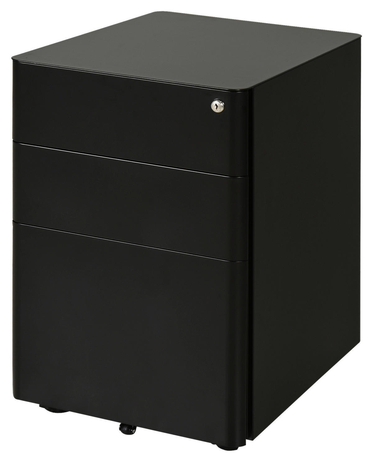 Rollcontainer 924-006BK schwarz B/H/T: ca. 39x59x48 cm 924-006BK - schwarz (39,00/59,00/48,00cm) - Vinsetto