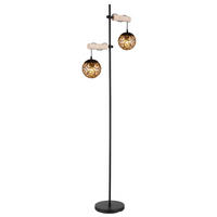 GLOBO Stehleuchte schwarz amber Metall Kunststoff B/H/T: ca. 25x168x51 cm E27 2 Brennstellen MAXI - schwarz/amber (25,00/168,00/51,00cm) - GLOBO