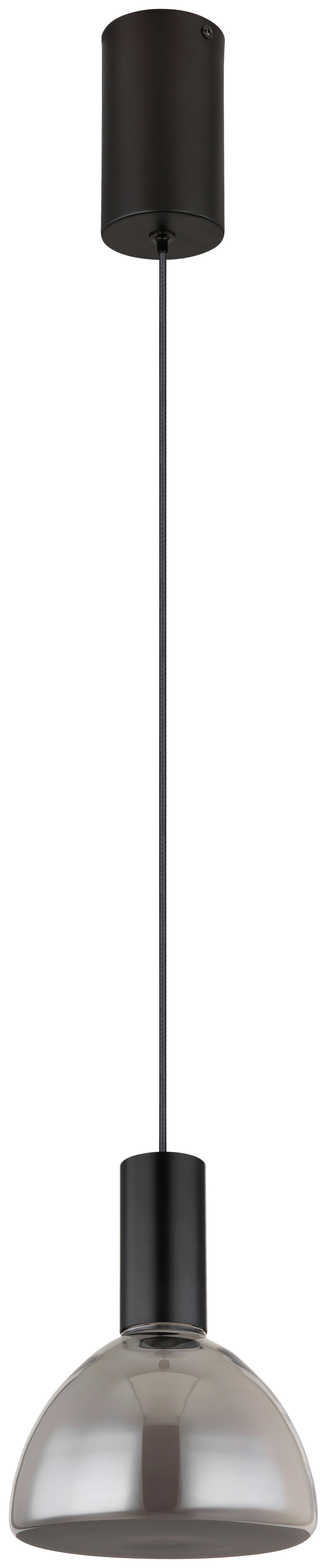 GLOBO LED-Pendelleuchte mattschwarz Rauch Glas Metall H/D: ca. 150x17 cm LABORA - Rauch/mattschwarz (17,00/150,00cm) - GLOBO