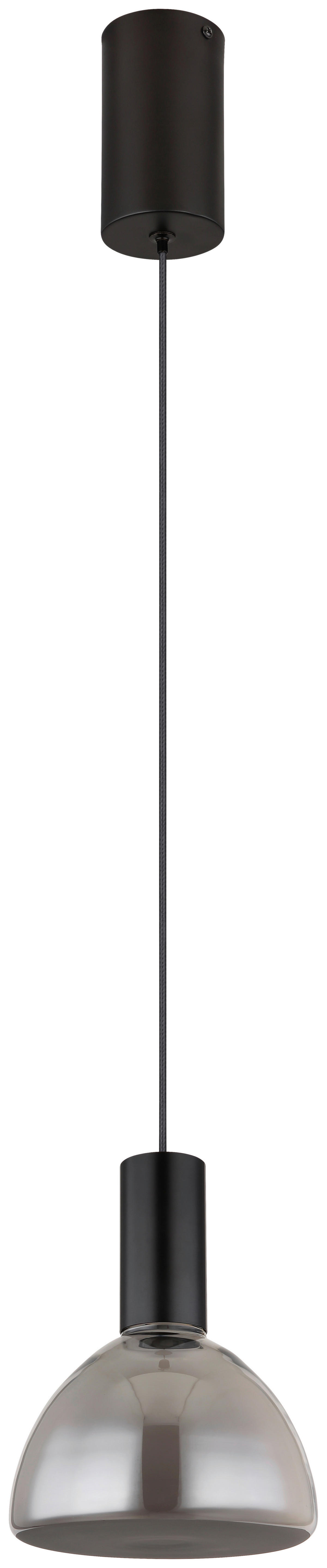 GLOBO LED-Pendelleuchte mattschwarz Rauch Glas Metall H/D: ca. 150x17 cm LABORA - Rauch/mattschwarz (17,00/150,00cm) - GLOBO
