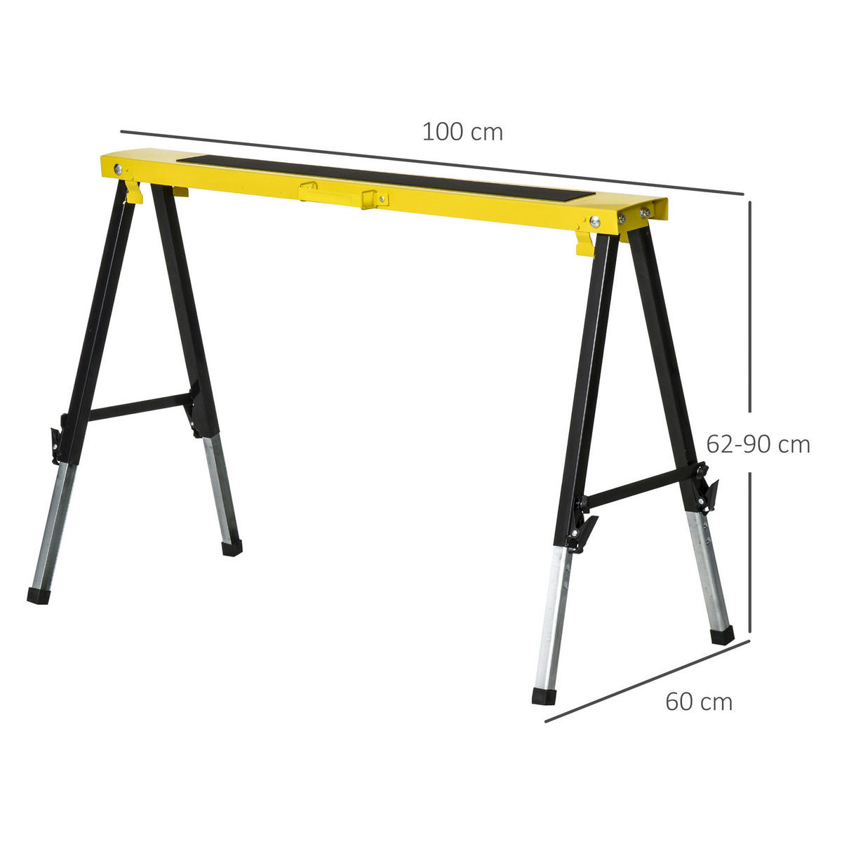 DURHAND Werkbank gelb Edelstahl B/H/L: ca. 49x100x90 cm Werkbank - gelb/schwarz (90,00/49,00/100,00cm) - DURHAND