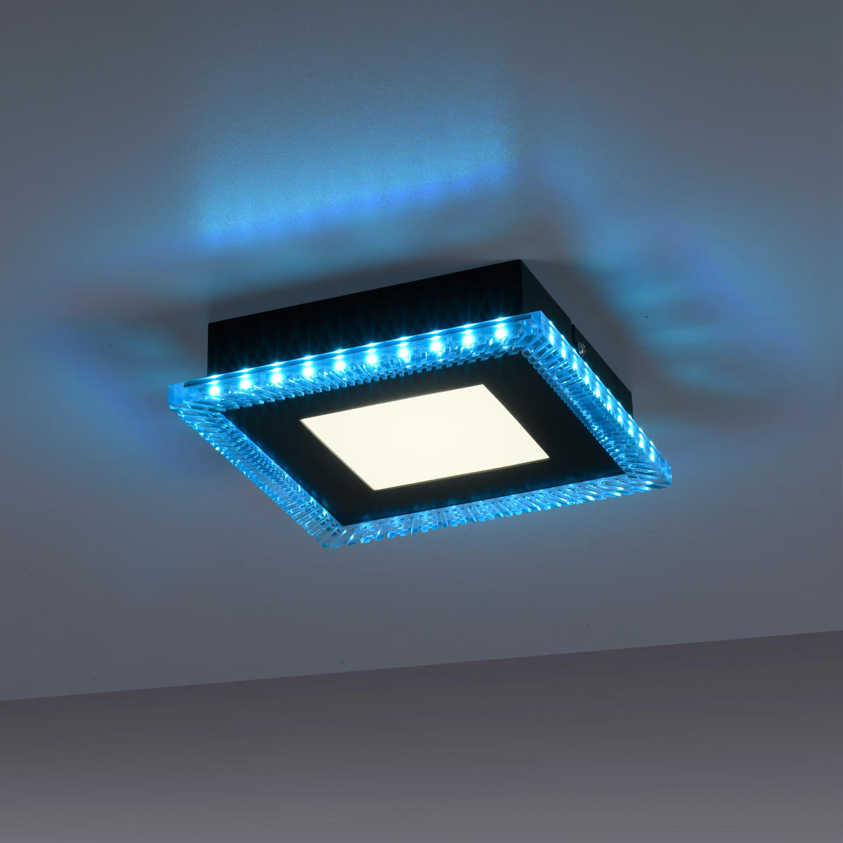 Just Light LED-Deckenleuchte 14510-18 schwarz Kunststoff B/H/L: ca. 20x5x20 cm ACRI - schwarz (20,00/20,00/5,00cm) - Just Light