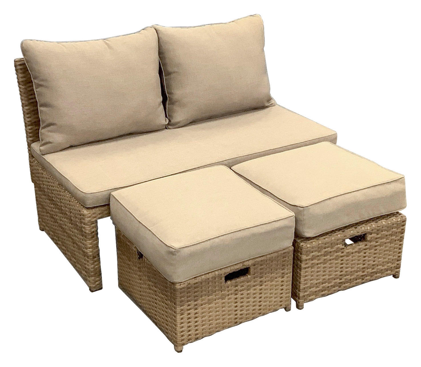 POCOline Gartensitzgruppe Lund braun Polyrattangeflecht Lund - braun/natur - POCOline