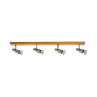SPOT Light Spotbalken 2998470 Eiche nickel matt Echtholz Metall H/L: ca. 15x78 cm GU10 4 Brennstellen Classic Wood - Eiche/nickel matt (78,00cm) - SPOT Light