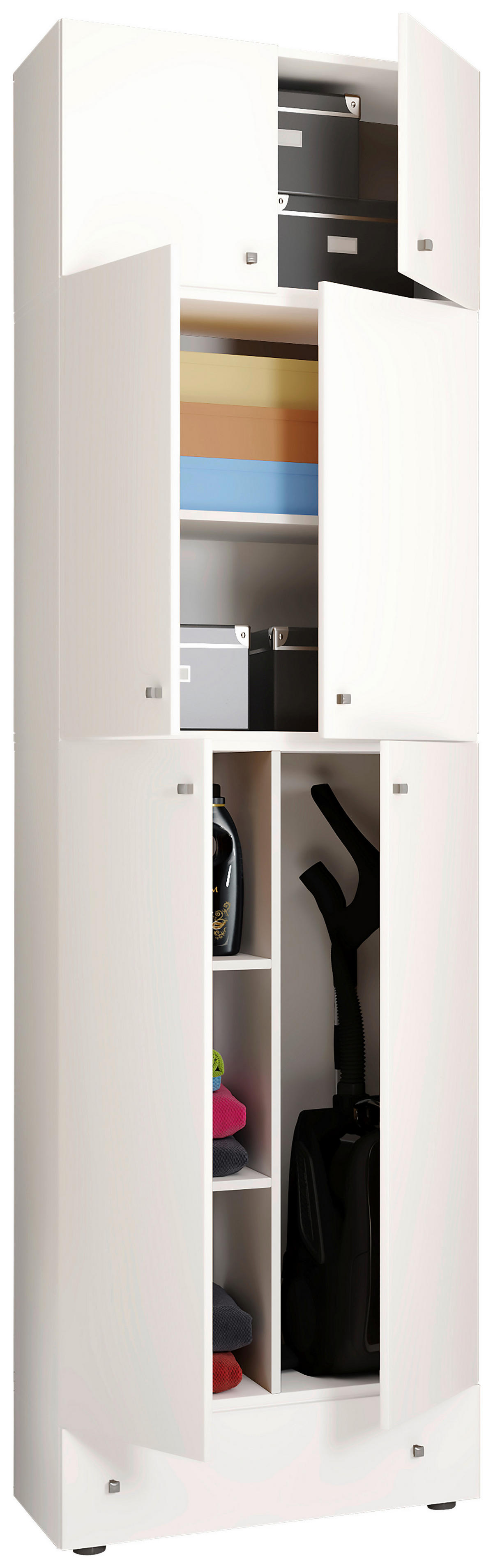 Putzschrank Lona weiß B/H/T: ca. 70x240x39 cm Lona - weiß (70,00/240,00/39,00cm) - VCM Möbel
