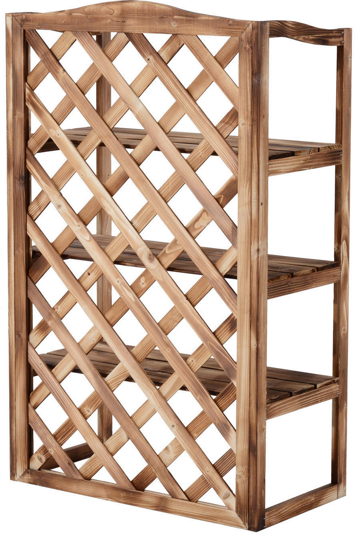 Outsunny Pflanzentreppe natur Holz B/H/L: ca. 38x120x75 cm Pflanzentreppe mit 3 Etagen - natur (75,00/38,00/120,00cm) - Outsunny