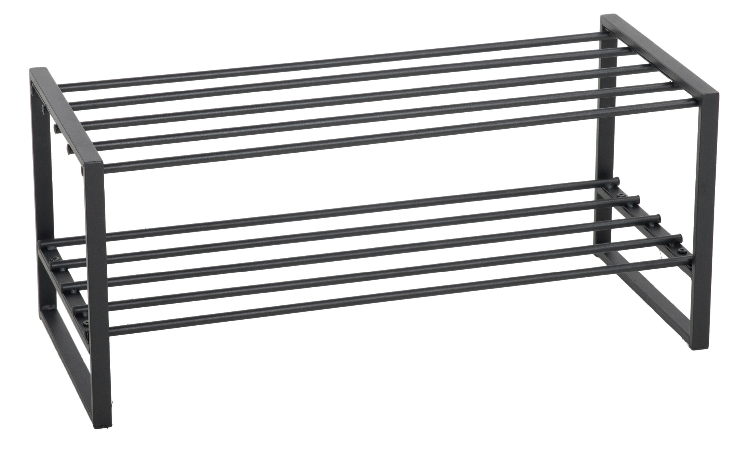 Schuhregal Abby schwarz Metall B/H/T: ca. 70x30x30 cm Abby - schwarz (70,00/30,00/30,00cm)