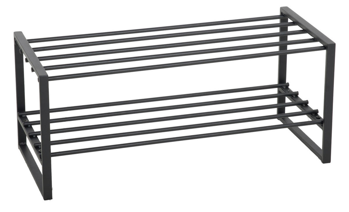 Schuhregal Abby schwarz Metall B/H/T: ca. 70x30x30 cm Abby - schwarz (70,00/30,00/30,00cm)